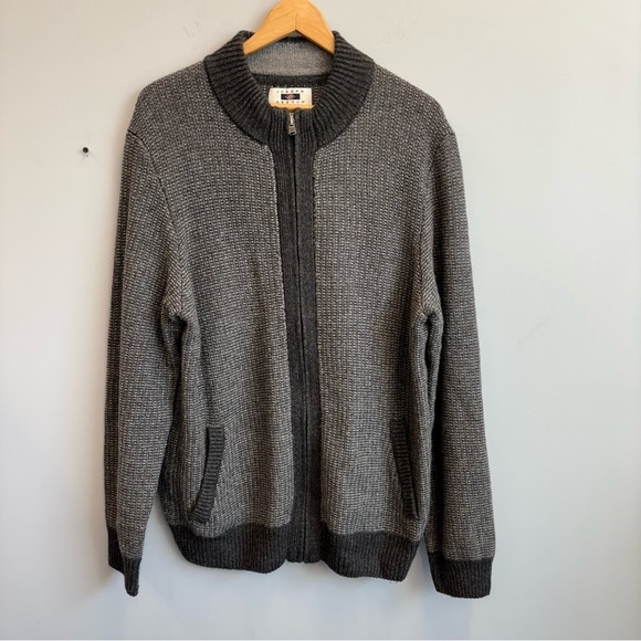Joseph Abboud XL Cardigan Full Zip Sweater Gray Pockets - Picture 1 of 11